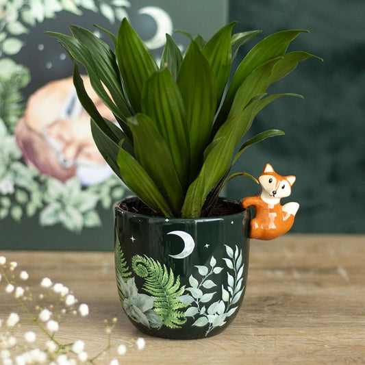 3D Fox & Forest Ceramic Plant Pot