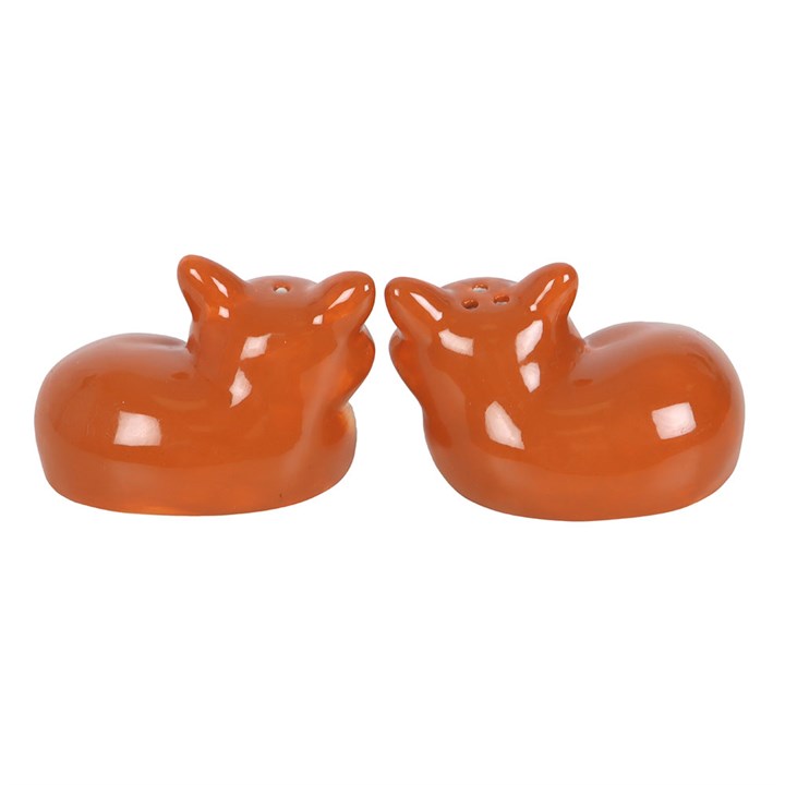 Ceramic Fox Salt & Pepper Shakers – Set of 2