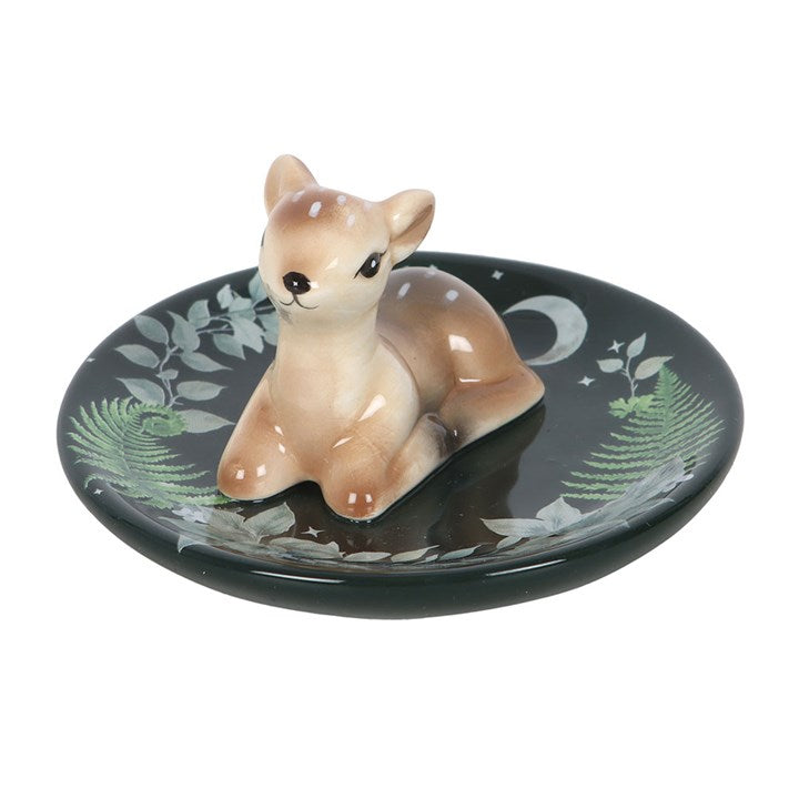 Elegant Fawn Ceramic Trinket Dish – Woodland Charm for Your Treasures