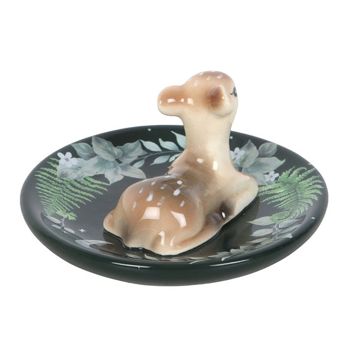 Elegant Fawn Ceramic Trinket Dish – Woodland Charm for Your Treasures