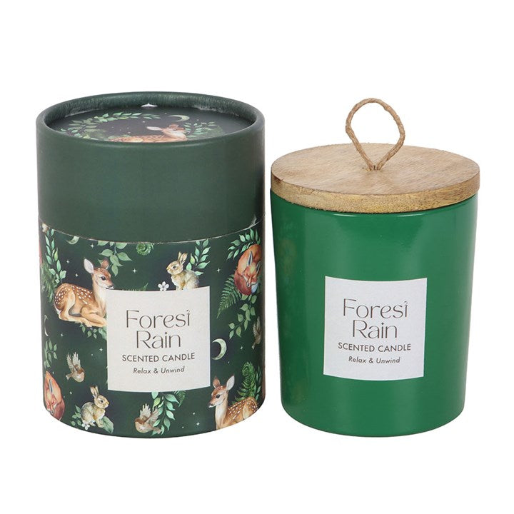 Forest Rain Candle with Wooden Lid – 28-Hour Burn Time