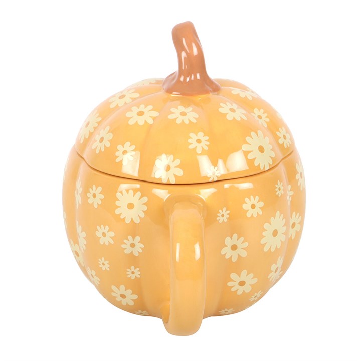Groovy Floral Pumpkin Lidded Mug - 500ml