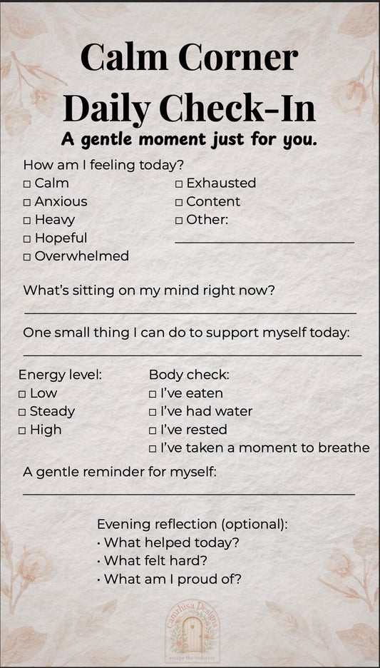 Daily Mental Health Check-In (Printable)