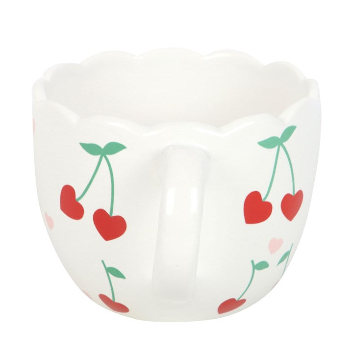 Cherry Heart Scalloped Ceramic Mug – 480ml