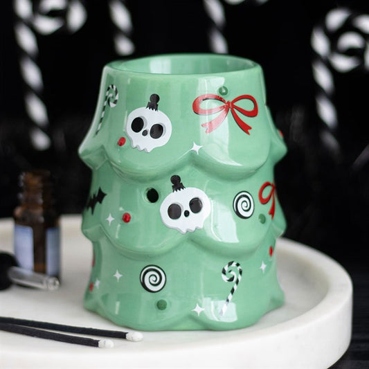 Spooky Christmas Tree Oil Burner & Wax Warmer – Gothic Festive Decor