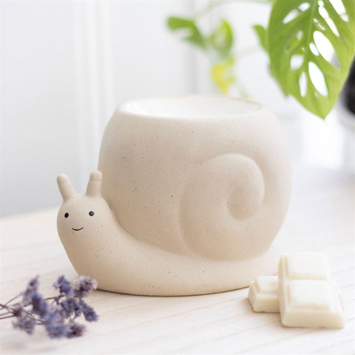 🐌 Snail Oil Burner – Contemporary Stone Finish
