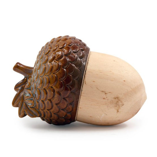 14cm Wooden Acorn Ornament – Rustic Nature-Inspired Home Décor