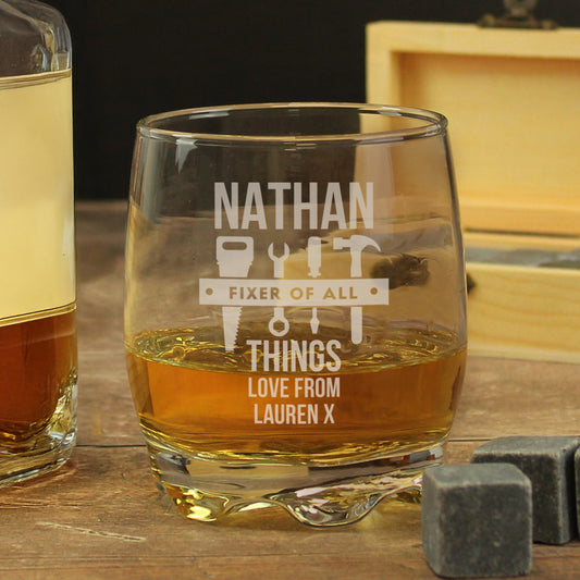 Personalised “Fixer of All Things” Engraved Tumbler – Gift for Handy Heroes