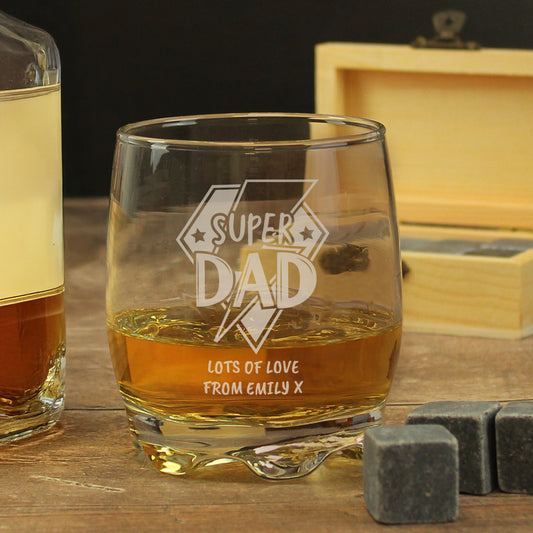 Personalised “Super Dad” Engraved Tumbler – Gift for Father’s Day or Birthdays