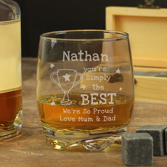 Personalised "You're Simply the Best" Glass Tumbler