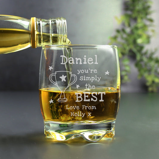 Personalised "You're Simply the Best" Glass Tumbler