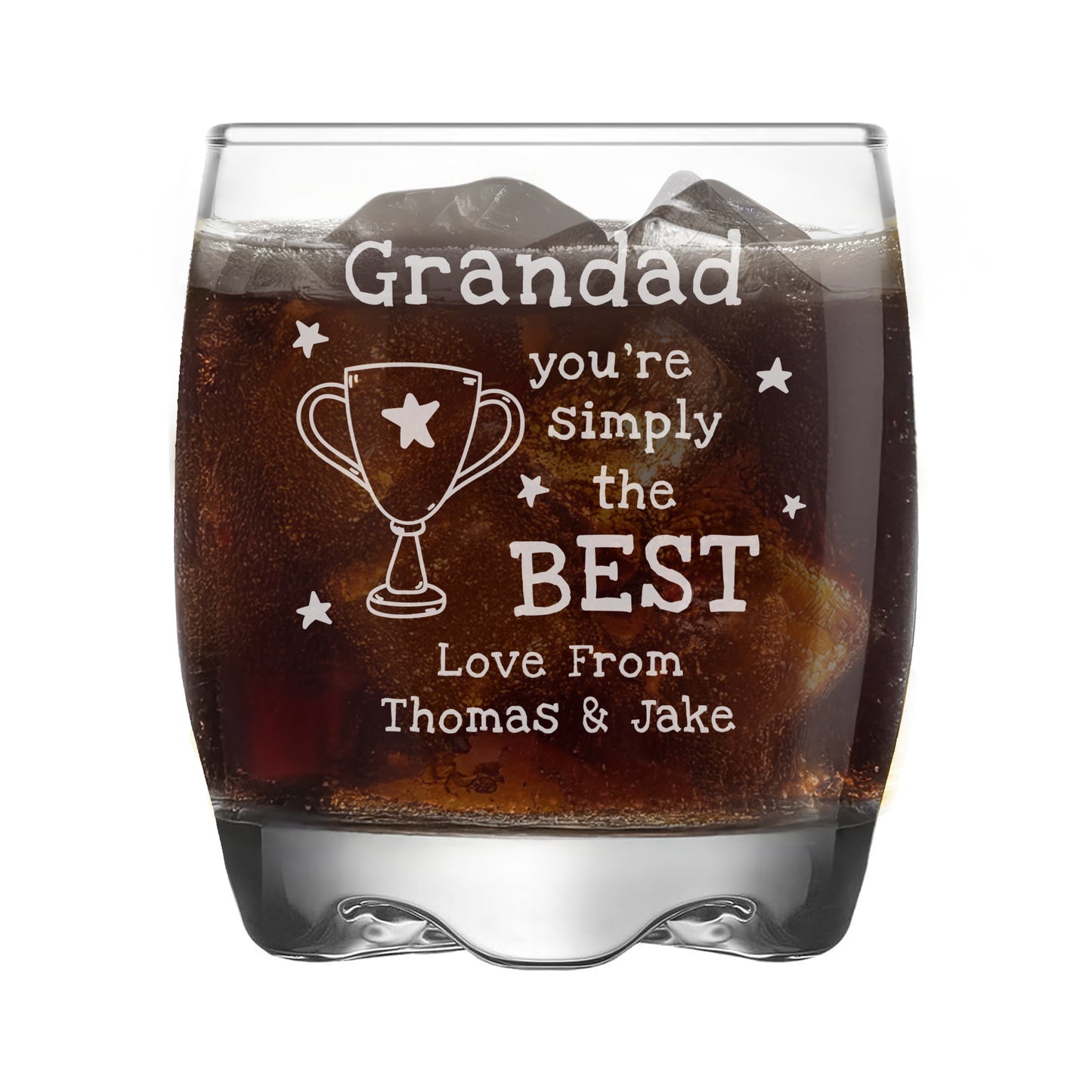 Personalised "You're Simply the Best" Glass Tumbler