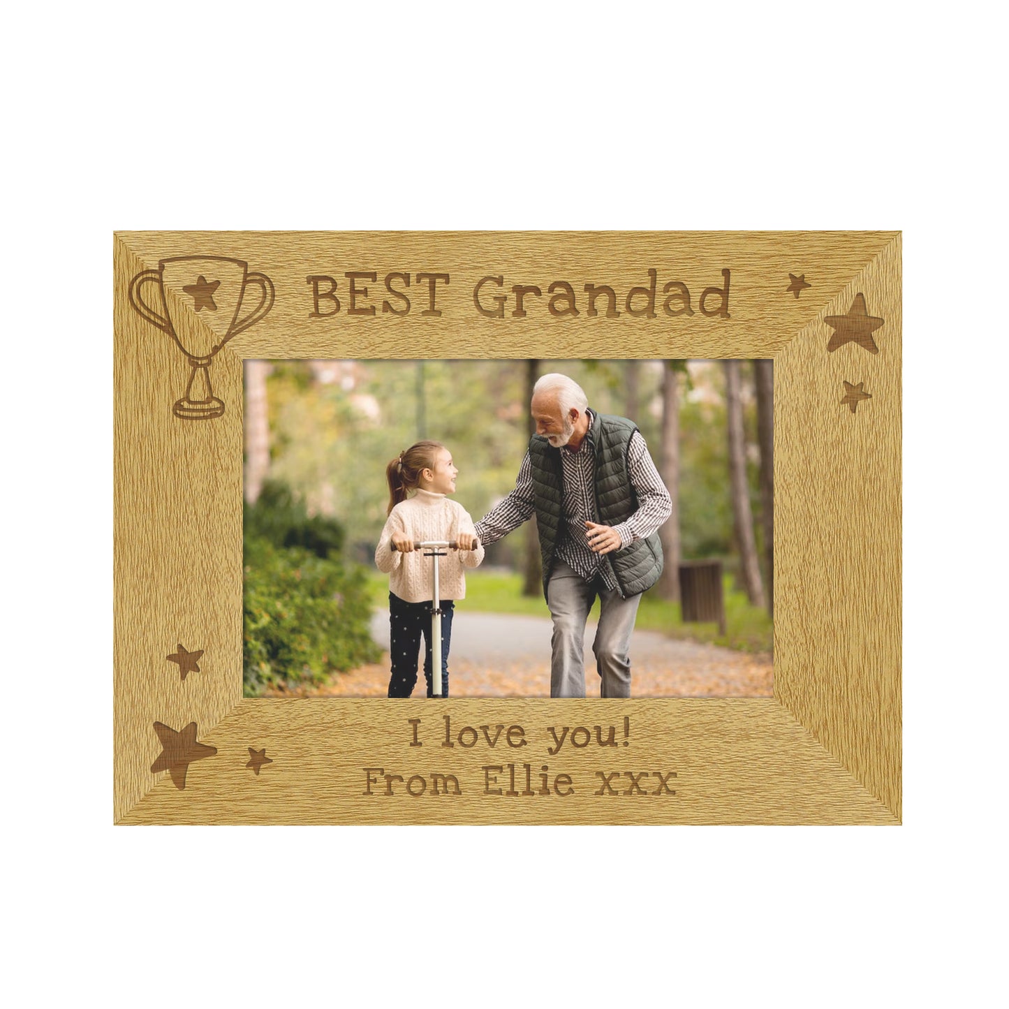 Personalised “Simply the Best” Wooden Landscape Photo Frame – 6x4 Trophy Design Gift