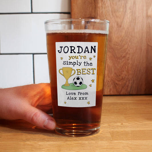 Personalised "Simply The Best" Beer Glass