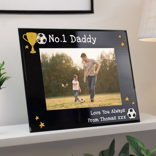 Personalised “Simply the Best” 5x7 Black Glass Photo Frame – Trophy Design Gift