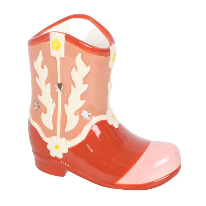 Pink Cowboy Boot Oil Burner & Wax Warmer – Western-Inspired Home Fragrance
