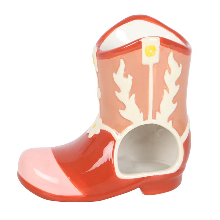Pink Cowboy Boot Oil Burner & Wax Warmer – Western-Inspired Home Fragrance