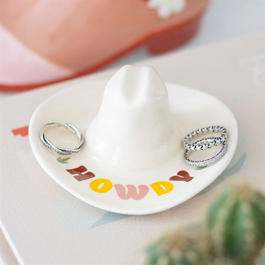 ‘Howdy’ Cowboy Hat Trinket Dish – Western-Inspired Home Décor