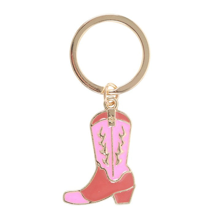 Girly Pink Cowboy Boot Keyring – ‘Life Is a Rodeo’ Gift