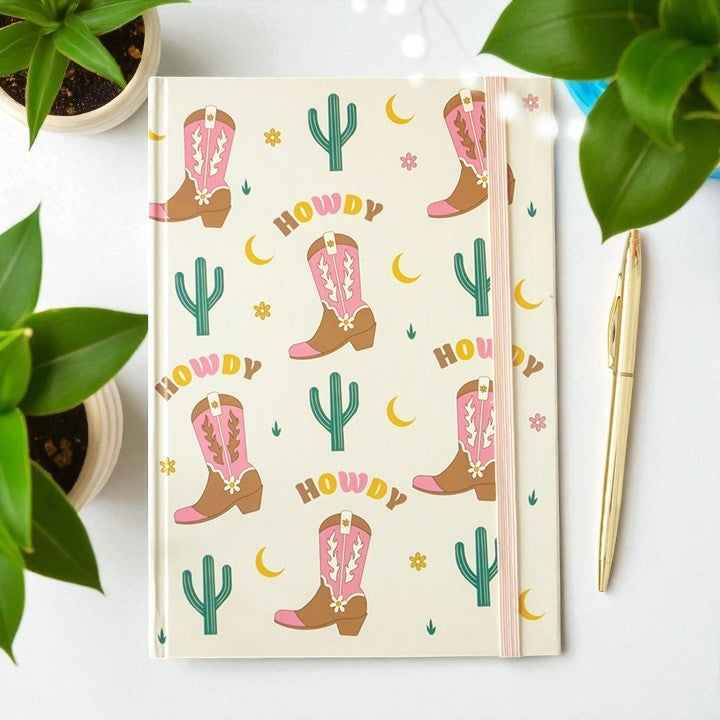 Howdy Western Notebook with Sticker Sheet – 200 Pages
