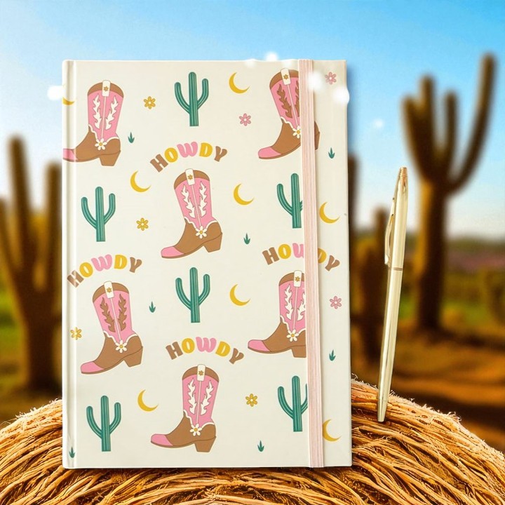 Howdy Western Notebook with Sticker Sheet – 200 Pages