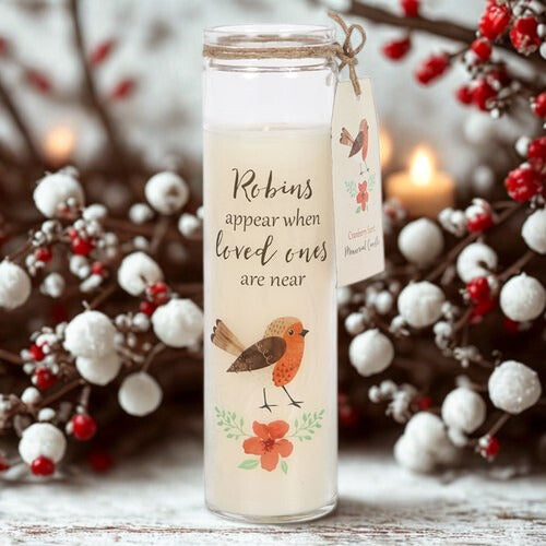 Robins Appear Cranberry Tube Candle