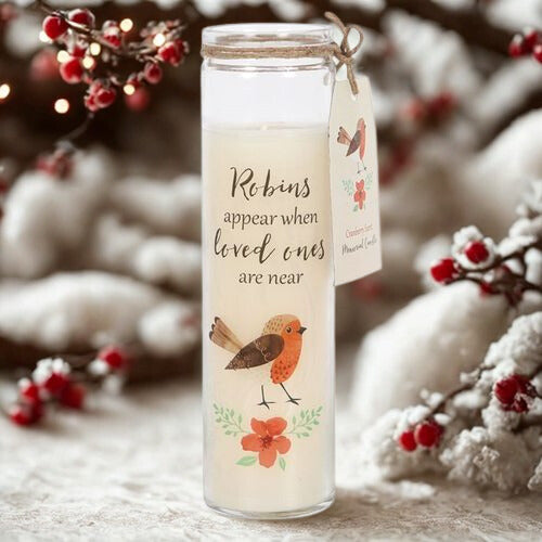 Robins Appear Cranberry Tube Candle