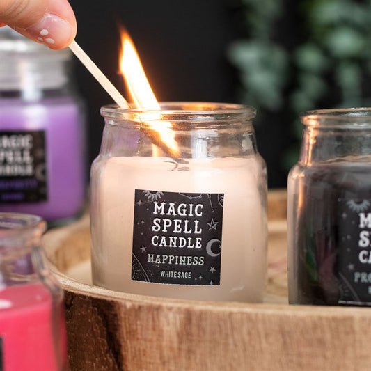 White Sage 'Happiness' Spell Candle Jar – Invite Balance & Positivity