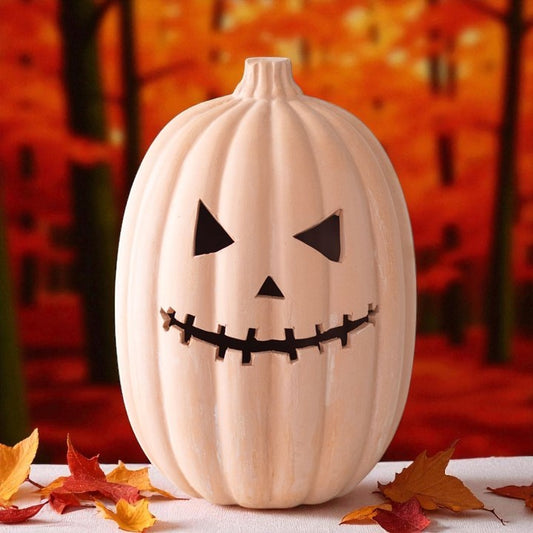 30cm Terracotta Pumpkin Ornament – Halloween Decor