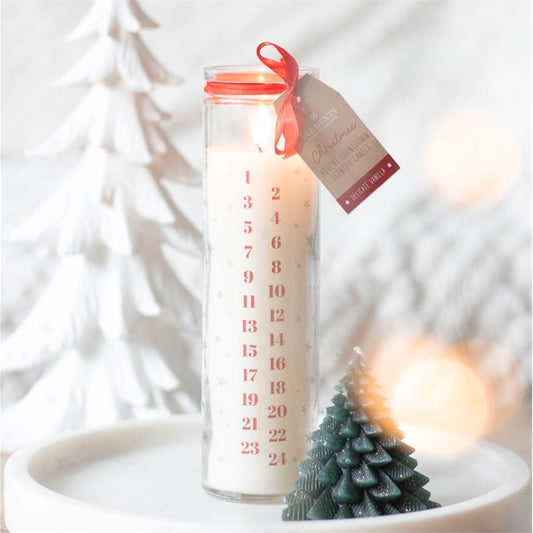 White Vanilla Advent Tube Candle – Countdown to Christmas in Vanilla Bliss