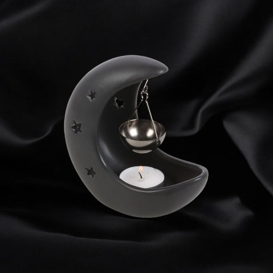 Black Crescent Moon Hanging Oil Burner