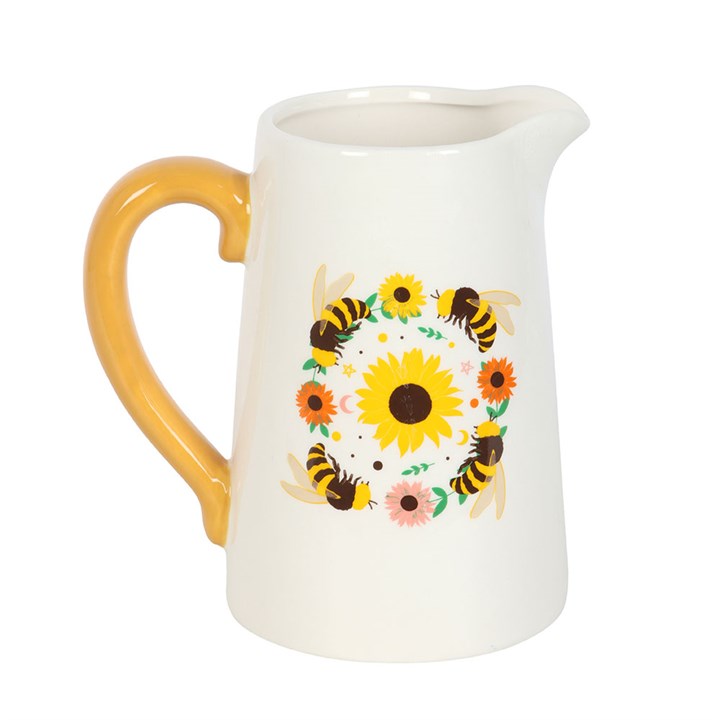 Sunflower & Bee Ceramic Flower Jug