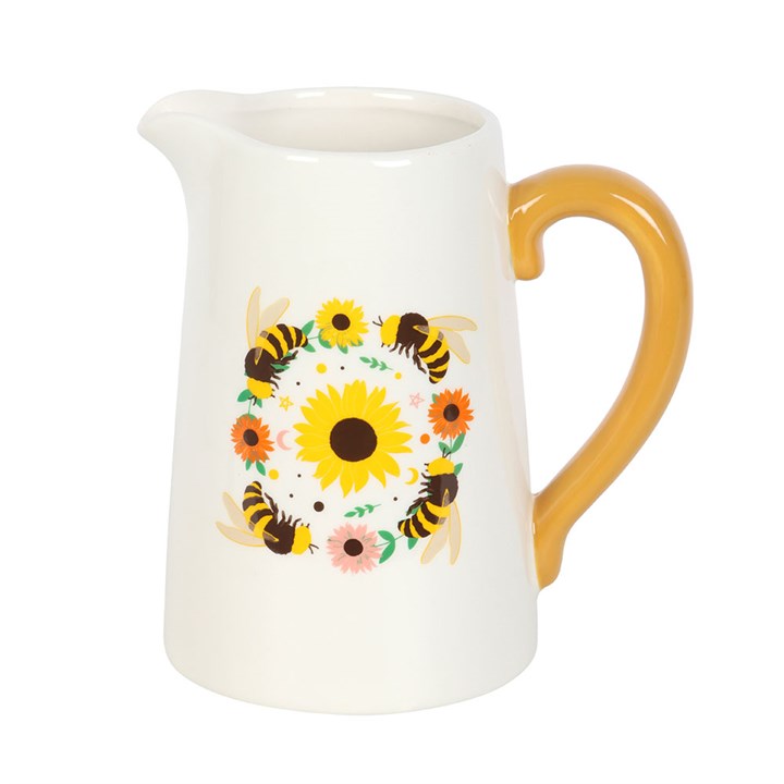 Sunflower & Bee Ceramic Flower Jug