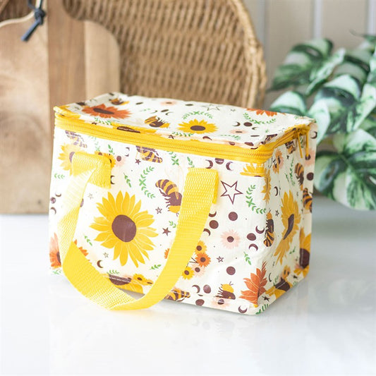 Summer Solstice Lunch Bag – Sunflowers, Bees & Moon Phases