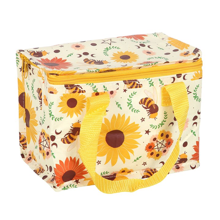 Summer Solstice Lunch Bag – Sunflowers, Bees & Moon Phases