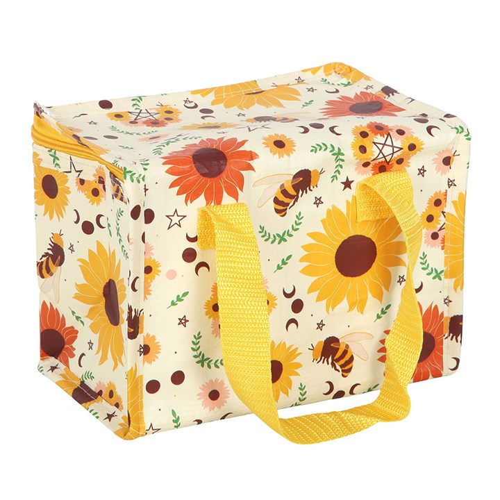 Summer Solstice Lunch Bag – Sunflowers, Bees & Moon Phases