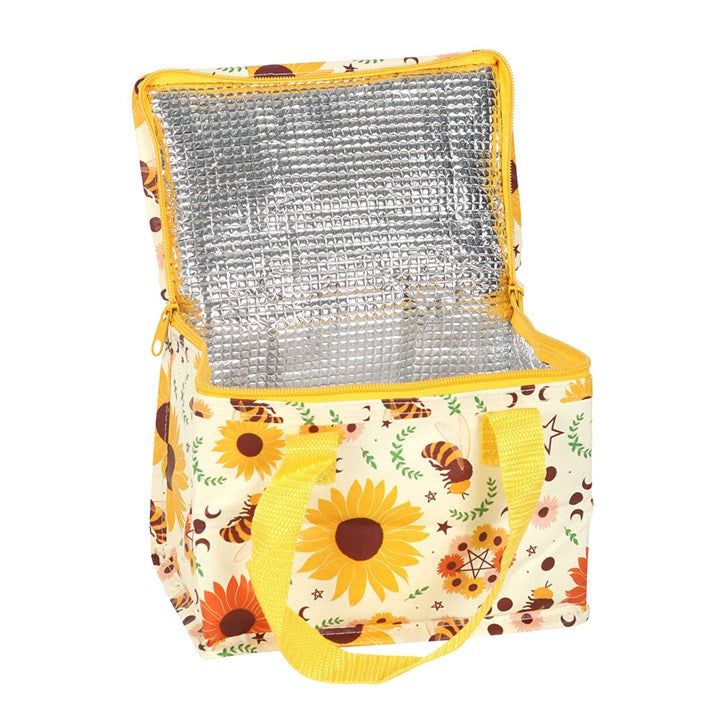 Summer Solstice Lunch Bag – Sunflowers, Bees & Moon Phases