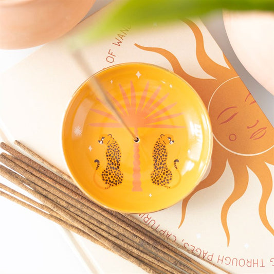 Orange Leopard Palm Incense Holder – Bold & Stylish Home Décor