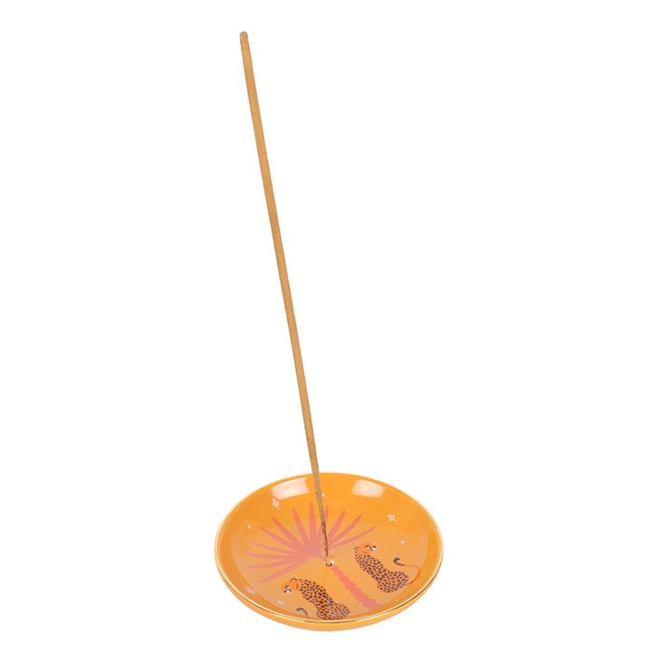 Orange Leopard Palm Incense Holder – Bold & Stylish Home Décor