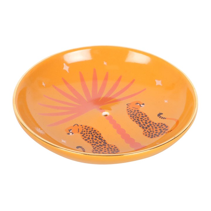 Orange Leopard Palm Incense Holder – Bold & Stylish Home Décor