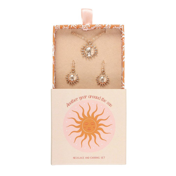 Another Year Around the Sun – Sun Necklace & Earring Gift Set