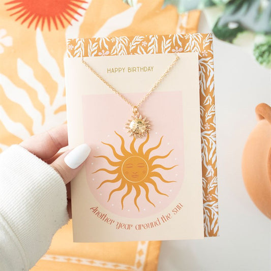 ‘Another Year Around the Sun’ Stainless Steel Necklace & Greeting Card Set