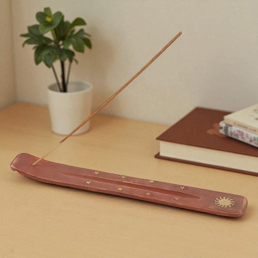 Orange Blossom Incense Gift Set with Wooden Ash Catcher – Calm & Comfort