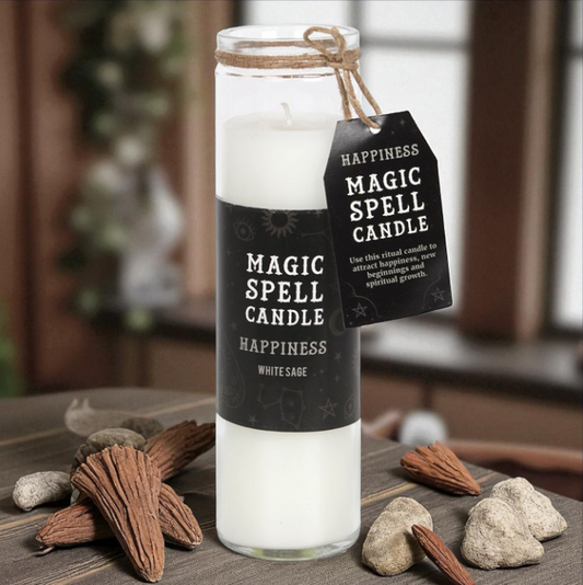 White Sage 'Happiness' Spell Tube Candle – Promote Balance & Positivity