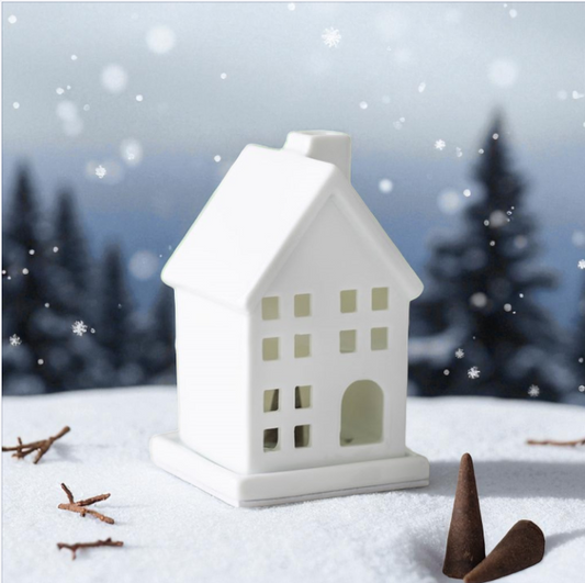 White House Incense Cone Holder – Timeless Ceramic Home Fragrance