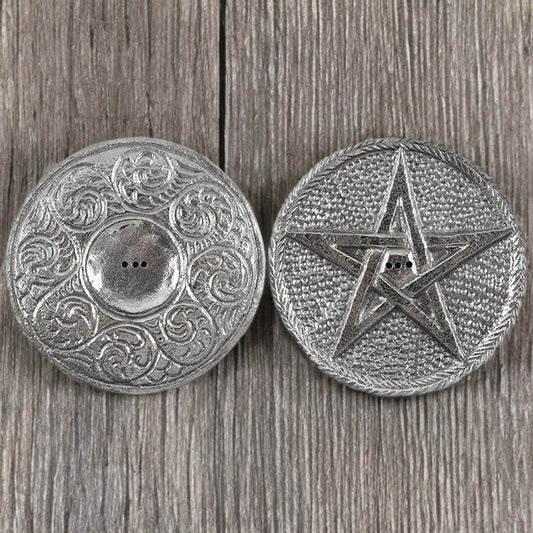 10cm Silver Pentagram Incense Holder – Sticks & Cones