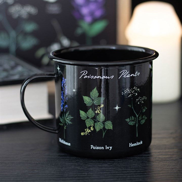 Poisonous Plants Black Enamel-Style Mug – 500ml
