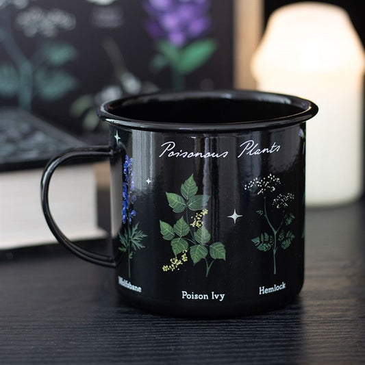 Poisonous Plants Black Enamel-Style Mug – 500ml