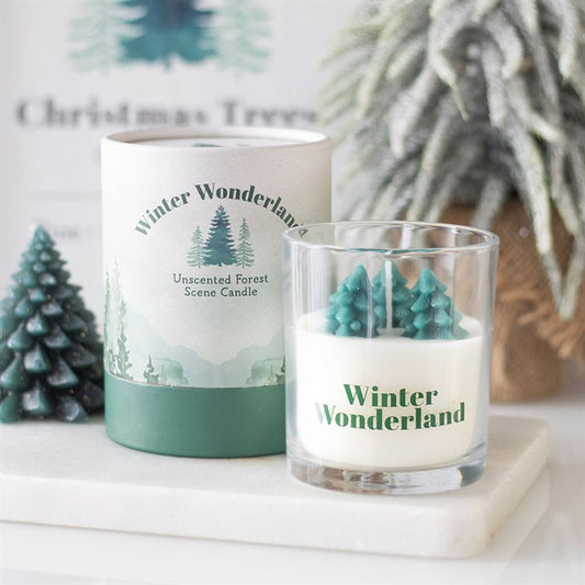 Winter Wonderland Candle with Tree Scene – Cosy Festive Glow