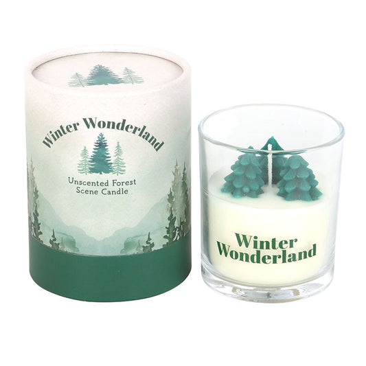 Winter Wonderland Candle with Tree Scene – Cosy Festive Glow